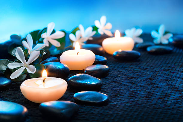 spa background with blue light